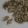 Leaf Pendant in Bronze Metal Color, Diameter 15×7 mm, Packaging 42 pcs