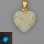 Heart in Weave Pendant with Onyx Blue Glow 21x21 mm+-, diameter 30 mm+-