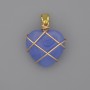 Pendant Heart in Aquamarine Weave 21×21 mm, diameter 30 mm