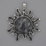 Labradorite Sun Pendant, 39 mm, 46 mm long