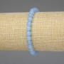 Aquamarine bracelet with smooth 6 mm beads, 18 cm length, stretch