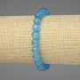 Azure Cat's Eye Bracelet 8mm Smooth Beads, 18 cm Stretch