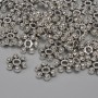 Bead insert, silver metal color, 7x2 mm, hole diameter ~1.5 mm, packaging 44 pcs