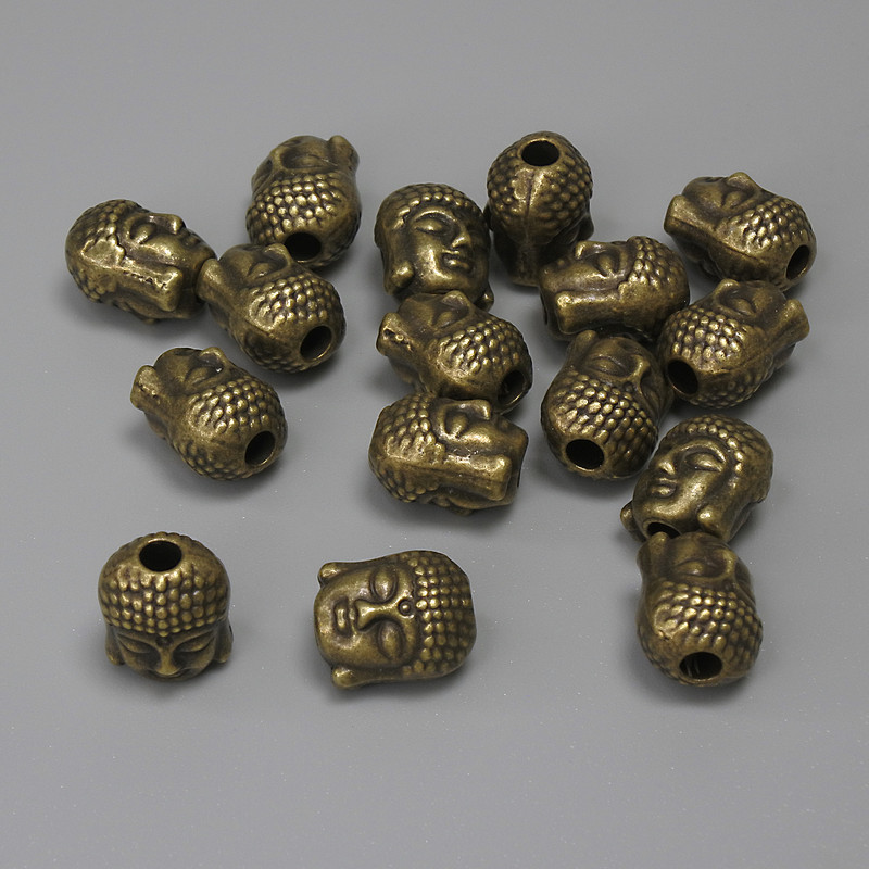 Bead insert 'Buddha' bronze metal color, 9×7 mm, hole diameter 2.4 mm, packaging 16 pcs