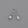 Pendant Connector, dimensions 11×3.5 mm, hole diameter 5×3.5 mm, silver-tone metal color