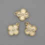 Shamrock Pendant 14×14 mm, 17 mm length, golden metal