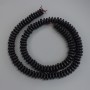 Black hematite rondelle beads 8x3 mm on thread, length 40 cm
