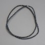 Hematite Beads, Faceted 2x2 mm on Beading Thread, Length 38 cm+