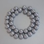 Hematite Beads, Silver Color, Smooth Sphere 12mm ± on Thread, Length 40cm+