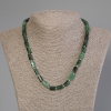Emerald-Cut Necklace, beads about 11×6.5 mm, 5 mm ± beads and 3 mm ± seed beads, length 50 cm ± with clasp