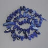 Kyanite chip butterfly beads, diameter 10–17 x 5–7 mm +/-, 3 mm seed beads, length 39 cm on thread