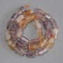 Amethyst Faceted Beads, diameter 11-12×6-8 mm ±, seed beads 3 mm ±, length 40 cm ±, on thread