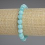 Aquamarine bracelet with smooth beads, 8.5 mm diameter, length 18 cm, stretch