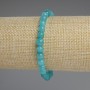 Aquamarine Bracelet with Smooth Beads, 6 mm Diameter, 18 cm Length, Stretch