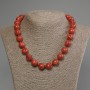 Sponge Coral Necklace with Smooth Beads, 14 mm Diameter, 50 cm Length, with Clasp