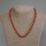 Sponge Coral Beaded Necklace with Smooth Beads, 8 mm Diameter, 45 cm Length, with Clasp