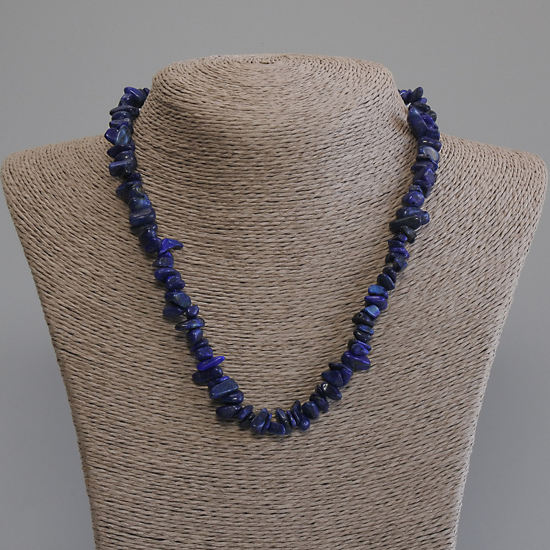 Lazurite Chip Necklace, chip size 6–13×2–7 mm, length 50 cm ± with clasp