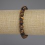 Tiger's Eye Bracelet with Faceted Beads, 8 mm Diameter, 18 cm Length, Stretch