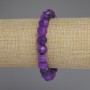 Sugilite faceted rondelle bracelet, 10x8 mm, length 18 cm +/- stretch