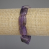 Rectangular-link Amethyst Bracelet, 18x13 mm links, 18 cm length, stretch