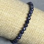 Sapphire Bracelet with Faceted Bead, 4–5 mm Diameter, 18 cm Length, Stretch