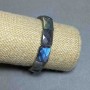 Labradorite bracelet with iridescence — faceted link 16×12 mm, length 18 cm, stretch
