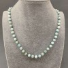 Natural Larimar Necklace with Smooth Beads, 6± mm diameter, 45 cm± length, with clasp