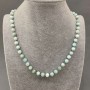 Natural Larimar Necklace with Smooth Beads, 6± mm diameter, 45 cm± length, with clasp