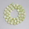 Chrysoprase-Olivine Faceted Cube Beads 6x6 mm ±, Seed Beads 3 mm ±, Length 37 cm ± on Thread