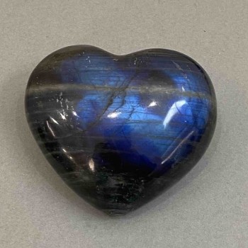 Heart-shaped Labradorite souvenir stone, 63×54×30 mm, weight from 145 g