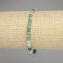 Emerald bracelet with faceted cube beads, 4x4 mm, length 18 cm, elastic