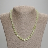 Peridot Olivine Necklace with Faceted Cube Beads, diameter approximately 6.5 mm, 3 mm beads, length approximately 45 cm with clasp