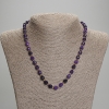Sugilite Necklace with Faceted Beads, 8x6 mm diameter, approximately 3 mm seed beads, length 45 cm, with clasp