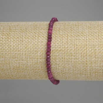 Faceted Ruby Rondelle Bracelet 4x3mm, 18 cm length