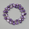 Sugilite Beads, Faceted Diamond Shape, 9.5×8.5 mm, 3 mm seed beads, length about 38 cm on thread