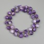 Sugilite Beads, Faceted Diamond Shape, 9.5×8.5 mm, 3 mm seed beads, length about 38 cm on thread