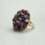 Garnet Chip Earring in a Smooth Setting, 30x26 mm, golden-tone metal