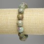 Fuchsite bracelet with ruby inclusions, smooth beads, 12 mm diameter +/-, 18 cm length +/- stretch