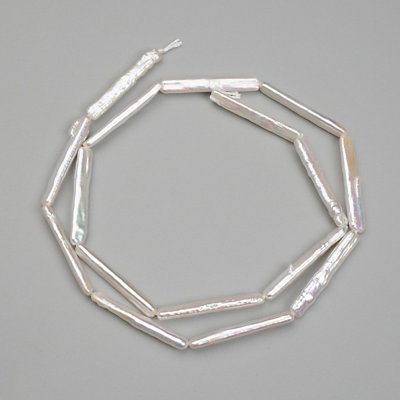 Baroque Pearl Beads with Gasoline Tint, 25×4 mm, 39 cm Long