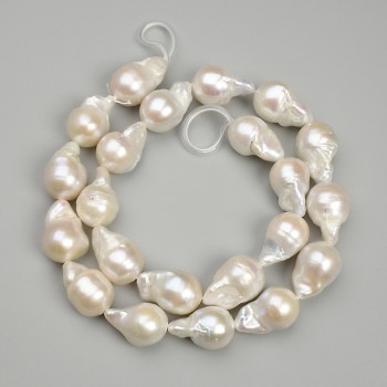 Baroque Pearl Beads with a gasoline shade, diameter 17-19 x 11-11, 5 mm, +/- length 40 cm