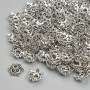 Bead caps for beads, silver metal color, 7 mm diameter, hole diameter ~1.4 mm, packaging 20 g (~130 pcs)