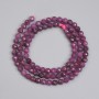 Ruby beads, faceted round beads, 4 mm, 38 cm length on thread