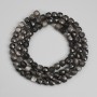 Beads Silvery Obsidian Faceted Cube 4x4 mm, 39 cm length on thread