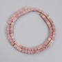 Rhodonite cube beads, 4.5x4.5 mm, on thread, length 38 cm+