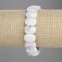 Kacholong bracelet, faceted links 14x10 mm, approx. 18 cm, stretch
