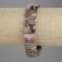 Rhodonite bracelet with faceted links 15×10 mm, length 18 cm, stretch