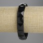 Agate Bracelet with Faceted Links, 12×12 mm, 18 cm Stretch