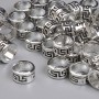 Bead insert findings, silver metal color, 7×4 mm with hole, 6 mm diameter ±, packaging 20 g ~44 pcs