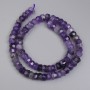 Faceted Amethyst Rondelle Beads, 8x5 mm ±, on a thread, length about 39 cm