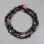 Garnet Beads, Faceted, 8-9×6-7 mm diameter ±, on thread, length 38 cm